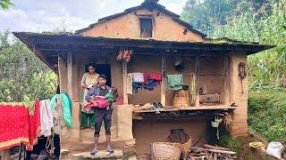 This is Himalayan Nepali village life || peaceful and relaxing Rainy season mountain village life