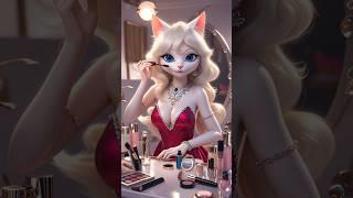 Adorable Kitten Gets a Glamorous Makeup Makeover-Too Cute to Handle#cat #cutecat #catlover #catvideo