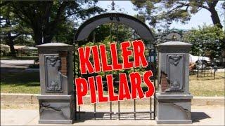 DIY Halloween Fence, Entrance Columns, Gate & Brick Pillars - Halloween Graveyard Ideas!