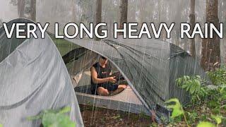 UNSTOPPABLE LONG HEAVY RAIN UNTIL MORNING‼️ SOLO CAMPING IN LONG HEAVY RAIN