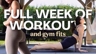 FULL WEEK OF WORKOUTS AND GYM FITS - Aritzia, Lululemon, CRZ yoga and and trying Fit With Coco app