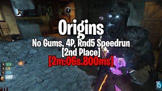 ORIGINS SpeedRun【2m:06s.800ms】 | No Gums, 4 Players, Rnd 5