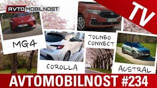 TV oddaja Avtomobilnost #234 - MG4, corolla, tourneo connect in austral