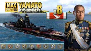 Линкор Ямато доминирует вместе с Ямамото - World of Warships