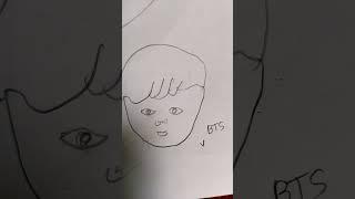 BTS v drawing transition #kim taehyung #kavya art and craft creative ideas #viral art 