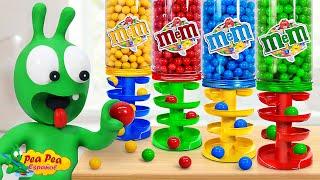 Máquina expendedora de caramelos Pea Pea y M&M de colores - Cartoon for Kids - Pea Pea Español