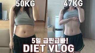 Diet Vlog) 5 Days of Rapid Weight Gain and Loss! From 50KG to 47KG! Exercise after 2 Weeks