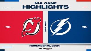 NHL Highlights | Devils vs. Lightning - November 16th, 2024