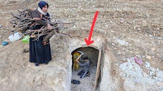 Fighting the cold and fear! The hard life of Golrokh and her children in the cold cave