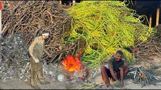 Recycling Process of Old Electric Wire Scrap to Make Iron Utensils | Scrap Recycling