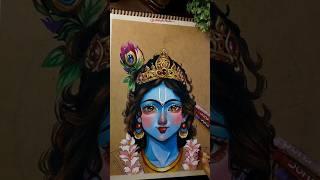 Trend with krishna 🫴️🫂️#shortsviral #art #artistshiuli #krishnadrawing