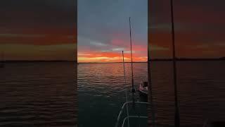 Sunset aboard our sailboat #cruising #anchor #sailboat #sunset #stpetersburgflorida