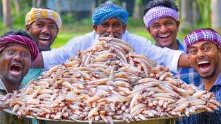 NETHILI FISH FRY | White Anchovy Fish Recipe Cooking in Village | Crispy Fried Fish Recipes