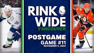 RINK WIDE POST-GAME: Vancouver Canucks at Anaheim Ducks |  Game 11 - Nov. 5, 2024