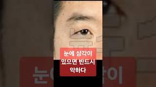 눈모양이 삼각형이면 악한 사람의 관상이다