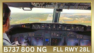 Landing in Continuous TURBULENCE FLL RWY 28 | COCKPIT VIEW