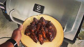 Z-Grills 700D4E Pellet Smoker / Grill, Overview, Burn in, Temp Check and Game Day Wings!