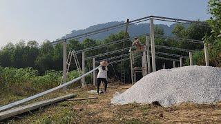 Construa uma estrutura de ferro para o telhado de um celeiro de porcos