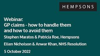 Hempsons webinar: GP claims; how to handle them and how to avoid them - 5 October 2022