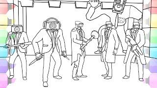 Skibidi Toilet New Coloring Pages | How to color Speakerman Save Speakemans  and Cameramans