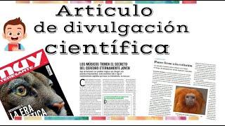 Artículo de divulgación científica y sus partes