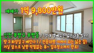 [인천빌라매매](5-247) 1억대 엘베있고 남향에 막힘없는 뷰~ 올수리에 입주청소까지 완료된 넓은 3룸 빌라입니다~ 부평고인근 인천 부평구 부평동 [부평빌라매매]