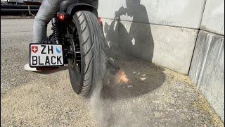 Custom Harley Iron 883 burnout & brutal sound!!! - Blackster883