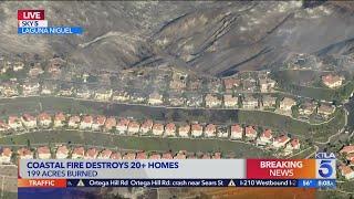 Nearly 200 acres burned by Coastal Fire in Laguna Niguel