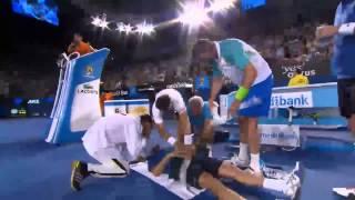 Doctor Djokovic Helping Henri Leconte | Australian Open 2013