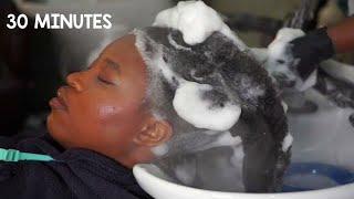 THE BEST HAIR WASHING| Healthy Lengthy 4B/4C Silk Press on Natural Hair from start to finish  🫧