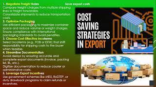 Export Cost Saving strategies part 1