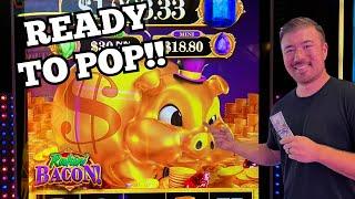 Playing The Rakin Bacon Slot Machine  Let's Pop The Pig!