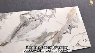 Springletile custom calacatta gold marble effect bathroom tiles