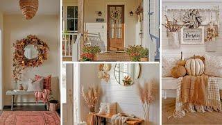 Farmhouse Entryway with Fall Wreaths: Welcome Guests with Rustic Charm