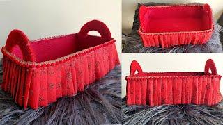 How To Reuse Waste Tissue Box | Best Out Of Waste l Beautiful Showpiece Making Idea l Organizer