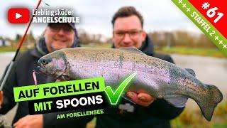 Forellenangeln mit Spoons am Forellensee    