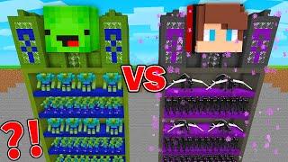 Mikey ZOMBIE vs JJ ENDERMAN Temple Underground Base in Minecraft ! - Maizen