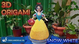 Snow White "The Fairest of All" from "Snow White and the Seven Dwarfs" in 3D Origami | Blanca Nieves