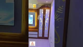 Puja ghar + tv unit design ideas