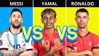 Comparison: Ronaldo vs Messi vs Lamine Yamal