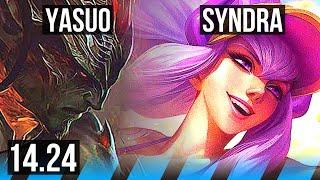 YASUO vs SYNDRA (MID) | 6/0/1, Dominating | KR Diamond | 14.24