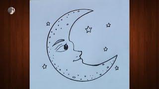 How to draw moon  || Moon drawing || Drawing pictures