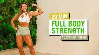 20 Minute No Equipment Bodyweight Strength Workout! *LOW IMPACT* All Fitness Levels!