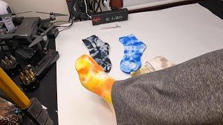 Unboxing: CAPER Colorful Crew Socks for Women/Men 4/5 Pairs),Tie Dye Funky Cotton Quarter Tube Socks