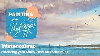 watercolour - Practicing your Skies with Several techniques