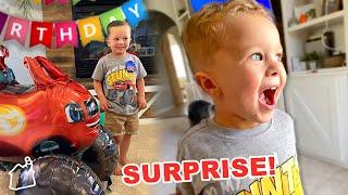 WE SURPRISED HIM!!  (Finn's 4th Birthday Party!)