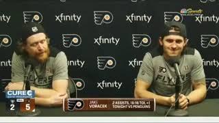 Jakub Voracek curses at reporter, then calls him "such a weasel"