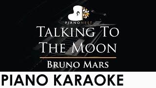 Bruno Mars - Talking To The Moon - SLOWER Male Key Piano Karaoke Instrumental Cover with Lyrics