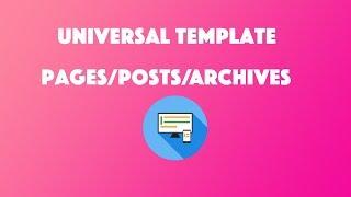 Designing Universal Template for WordPress Website using Elementor Pro