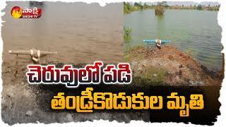 Father and Son Fall Into Pond and Die In Palnadu District | Sakshi TV